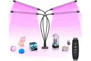 YGS-Tech LED Black Light 4-Head, 40W UV Light Fixture with Clamp, 395-405nm UV Gooseneck Lamp USB Powered for Blacklight Party, Stage Lighting, Resin Cure, 3D Print, Glow in The Dark