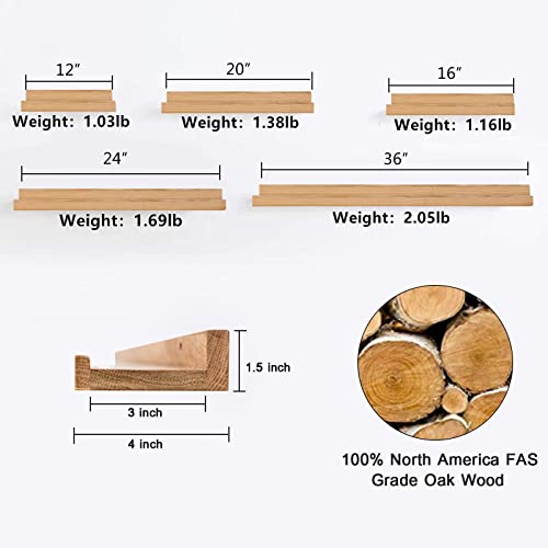 Long Floating Shelf 36 Inches Natural Wood Shelves for Wall Mounted