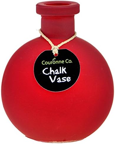 Couronne Co. Decorative 4" Glass Ball Chalkboard Vase (Red)