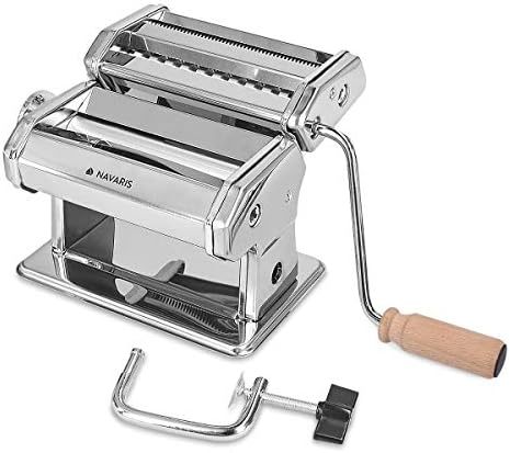 Navaris Machine à pâtes Manuelle - Laminoir pour pâtes fraîches - Spaghetti Lasagne tagliatelle - Appareil avec 9 épaisseurs différentes - Cuisine A Vivre Navaris Machine à pâtes Manuelle - Laminoir pour pâtes fraîches - Spaghetti Lasagne tagliatelle - Appareil avec 9 épaisseurs différentes