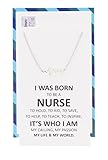 Quan Jewelry EKG Heartbeat Necklace, Nurse Appreciation Gifts, Inspirational Quote Greeting Card, Silver Tone, 16 to 18 inches