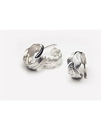 Helen de lete simple estilo Plumas Original de cielo Plata de ley 925 abierta Anillo