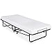 Best Choice Products Twin Folding Rollaway Cot-Sized Mattress Guest Bed w/ 3in Memory Foam, Locking Wheels, Steel Frame - Black