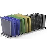 2 Pack - SimpleHouseware 5 Section Upright File Sorter Organizer, Black