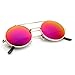 zeroUV Limited Edition Mirror Flip-Up Lens Round Circle Django Sunglasses (Gold Fire)