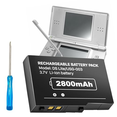 EVELLHPP USG-003 2800mAh Battery, Ultra High Capacity Li-ion Battery Replacement for Nintendo DS Lite, NDSL Gaming Console (Not for DSi XL)