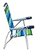 RIO Brands 15 Inch Portable Folding Lightweight Cushioned Beach/Backyard Chair with Durable Aluminum Frame, Blue/Green (4 Pack)