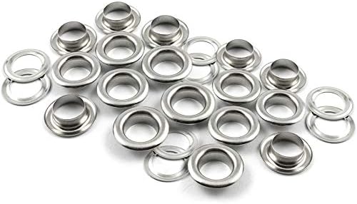 CRAFTMEMORE 1/4" Hole Size 1000 Sets Silver Tone Metal Grommets Eyelets with Washers for Bead Cores, Clothes, Leather, Canvas (Silver, 1,000 Pack)