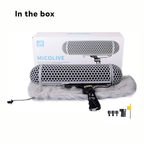 DF DIGITALFOTO Upgraded Mic Windshield with Quick Release and Deadcat, Windshield Protection with Shock Suspension System, XLR Cable, Compatible with Rode NTG1/2/3/4/5,MKE600