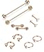 Jstyle 10Pcs Stainless Steel Industrial Barbell Cartilage Stud Earrings Hoop for Women Men Nose Lip Piercing Rings Tragus Helix Ear Body Piercing Jewelry