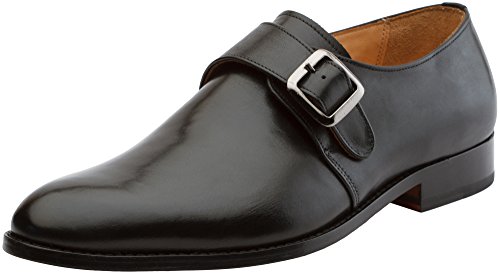 3DM Lifestyle Mens US 8 8.5 / UK 7 Black Single Strap Leather Monk Oxford Shoes Single Monkstrap Black | Handcrafted Full-Grain Leather  main image 4