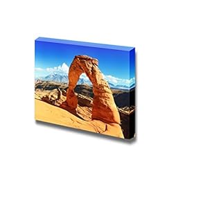 Canvas Prints Wall Art - Beautiful Landscape Sunset at Famous Delicate Arch, Utah, USA | Modern Home Deoration/Wall Art Giclee Printing Wrapped Canvas Art Ready to Hang - 12" x 18"