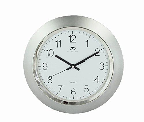 Telesonic Silver Quartz Wall Clock Quiet Sweep 13 Inch