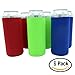 Beer Can Sleeves - Premium Set of 6 (Classic) 24 oz Collapsible Can Sleeves - Extra Thick Neoprene with Stitched Fabric Edges