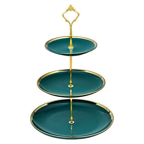 INONE 3 Tier Serving Tray, Tiered Serving Stand, Cupcake Stand Dessert Platter for Tea Party, Wedding - Thumbnail 7