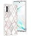 SKYLMW Galaxy Note 10 Plus Case,Note 10+ 5G Cover,Shockproof Protection Thin Slim Soft TPU Bumper Protective Cases with Stand & Lanyard Neck Strap for Galaxy Note 10+ 2019,Marble Clear