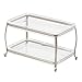 mDesign Traditional Fashion Jewelry and Cosmetic Organizer Tray for Bathroom Vanity Countertops - 2 Tiers, Satin/Clear