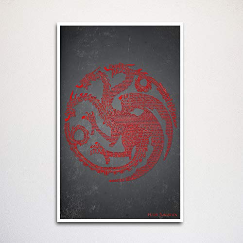 Game of Thrones Targaryen word art print 11x17" unframed | typography art | made from quotes | GoT gifts | mother of dragons