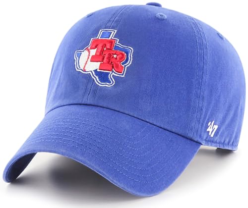 47 MLB Cooperstown Clean Up verstellbare Mütze, Erwachsene, Einheitsgröße, Texas Rangers - Blau, Einheitsgre