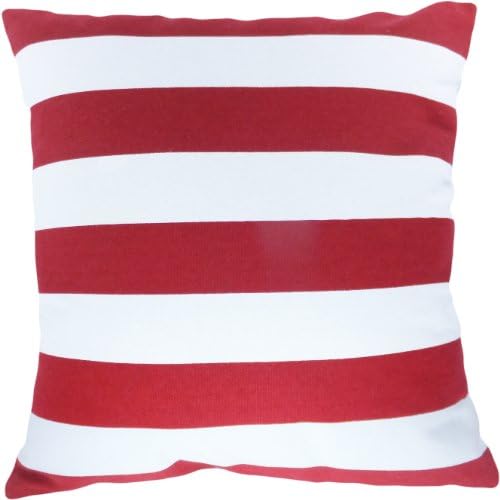 Hometale Printed Stripes Decorative Throw Pillow Cover 18" Red