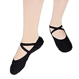 KUKOME-SHOP Canvas Ballet Shoe Girls' Ballet Flat Split Sole Different Sizes for Children and Adults