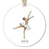 Ballerina Dance Christmas Ornament 2019 Pretty Ballet Dancer Gift From Parent to Child Friend Adult Dancing Instructor Ceramic Keepsake Present 3