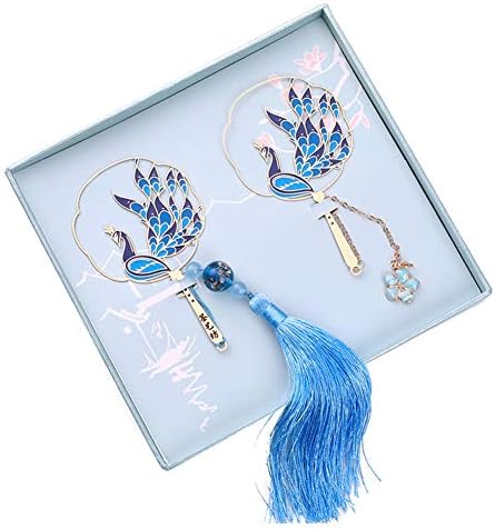 Gold Tassel Pendant Bookmark Classical Chinese Style Metal Bookmarks Creative Antique Gift Wenchuang Hardcover Gift Box Graduation Gift,C