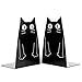 TOBSON Cute Cat Heavy Duty Bookend Nonskid Bookends Art Decoration,A Pairs(Black)