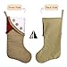 Ivenf Christmas Stockings, 3 Pcs 18 inches Burlap Large Original Handcraft with Tassel Stockings, for Family Holiday Xmas Party Decorations