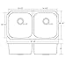 Decor Star P-006 32 1/4 Inch Undermount 50/50 Equal Double Bowl 18 Gauge Stainless Steel Kitchen Sink cUPC