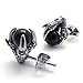 KONOV Vintage Stainless Steel Dragon Claw Mens Stud Earrings Set, 2pcs, Color Silver Black