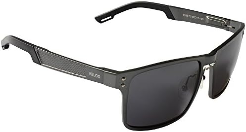 Sport Sunglasses, Sun Glasses Mens Polarized Black Sunglasses for Golf Driving Fishing Glasses Sliver