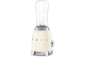 Smeg 50's Retro Style Personal Blender, 2 To-Go Bottles, 2 Speeds, 20 Oz, Compact Size, Cream, PBF01CRUS