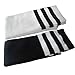 Child Baby Girls Boys Solid Color Striped Sport Knee High Socks 2-5 Pairs for 3-8 years (2 pairs black and white)