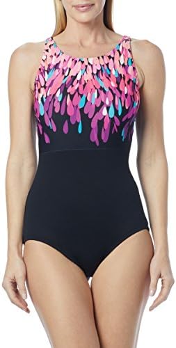 Gabar High Neck One Piece Swimsuit - Dream Waterfall (12-D, 004 Black Mlt)