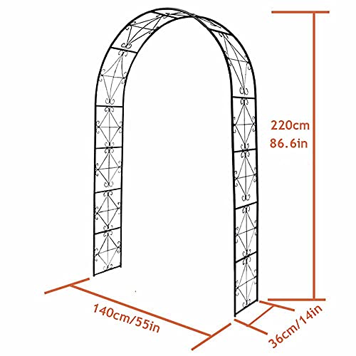 LYBC Rosenbogen Aus Metall Rankgitter Spalier Pergola Gartenbogen,200x140x36cm,Torbogen Spalier Rankhilfe Für… – Bild 7