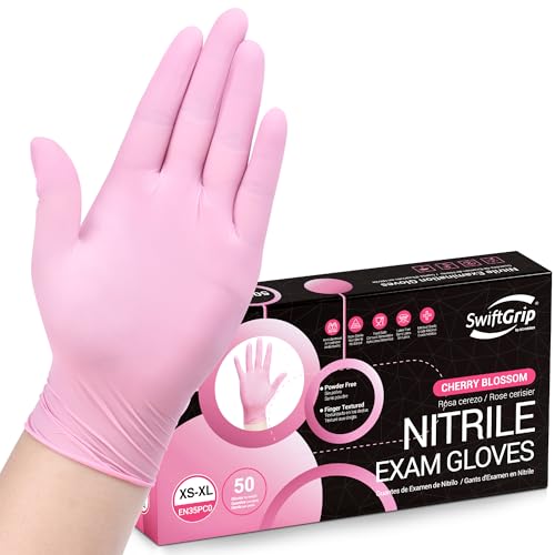 SwiftGrip Pink Nitrile Exam Gloves