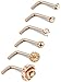 Frienda 6 Pieces 20G Stainless Steel Rose Ball Round Diamond CZ Nose Stud Rings L Shaped Labret Bone Body Piercing Jewelry (Rose Gold)