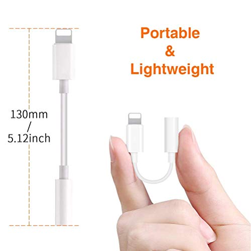 Headphone Jack Adapter for iPhone 3.5mm iPhone Xs/Xs Max/XR/ 8/8 Plus/X (10) / 7/7 Plus (Upgraded Version) Audio Splitter Accessories Music Aux Adapter Headphone Dongle 3.5mm Earbud Cable