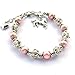 DOLON Simulated Pearls Handmade Rhinestone Horse Charm Bracelet Jewelry-4 Color