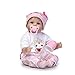 Dirance 16 Inch Lifelike Reborn Toddlers Doll Open Eyes Soft Silicone Vinyl Full Body Realistic Pink Girl Doll Realife Newborn Baby Doll Outfits, Kids Gift for Ages 3+,Under 50 Dollars (Pink)