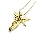 Mini 14k Gold Angel Jesus Piece Pendant Moon Cut Ball Chain Necklace