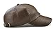 Men Vintage Adjustable Leather Baseball Cap Plain Sports Outdoor Windproof Warm Hat (One, Light Coffee)