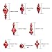 youseexmas Mouth Blown Glass Christmas Ornaments Pack of 17 Small Size (red)