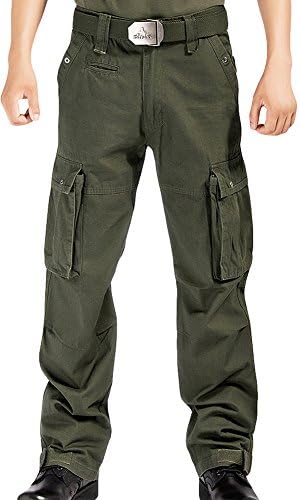 Outclub Women's Midriff-Baring Outdoor Long Cargo Pants Army Green 42