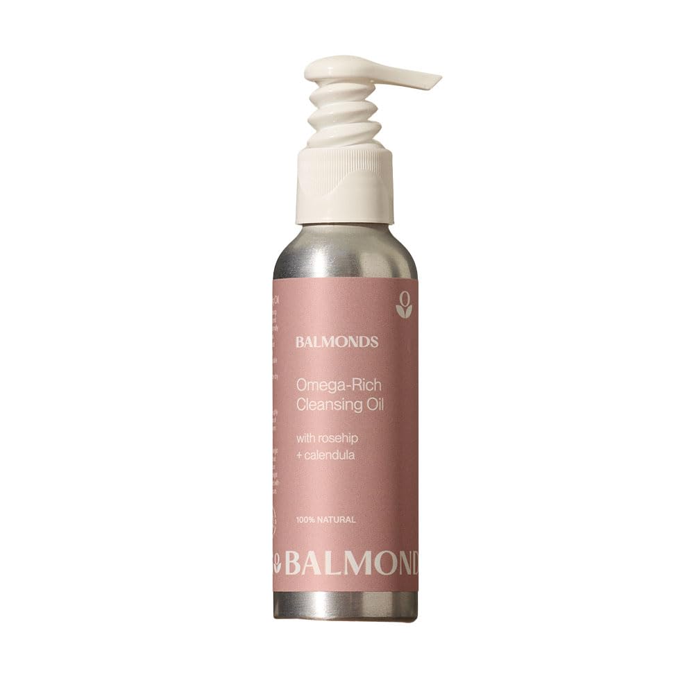 Balmonds Omega-Rich Cleansing Oil 125ml - 100% Natural Facial Cleanser & Hydrating Makeup Remover with Rosehip & Calendula Oils - Suitable for All Skin Types