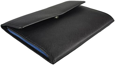 Metier Life Travel Jewelry Case Fashion Accessory Organizer for Rings, Necklaces, Ear Rings, and More | Vegan Saffiano Leather and Suede with Magnetic Closure and Zippered Pockets