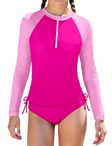 Oranchids Girls Long Sleeve Rash Guard Swimsuit