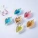 Astra Gourmet Set of 6 Multipurpose Mini Ceramic Seasoning Dishes/Appetizer Plates/Multicolor Leaf Shape Porcelain Saucers Dipping Bowls Set for Vinegar/Soy Sauce/Wasabi(Random Mixed Color)