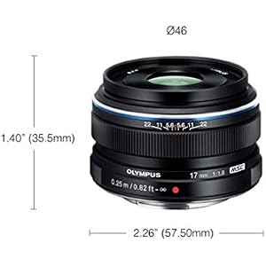 Olympus M. Zuiko 17mm F1.8 Interchangeable Lens for Olympus/Panasonic Micro Cameras (Black)